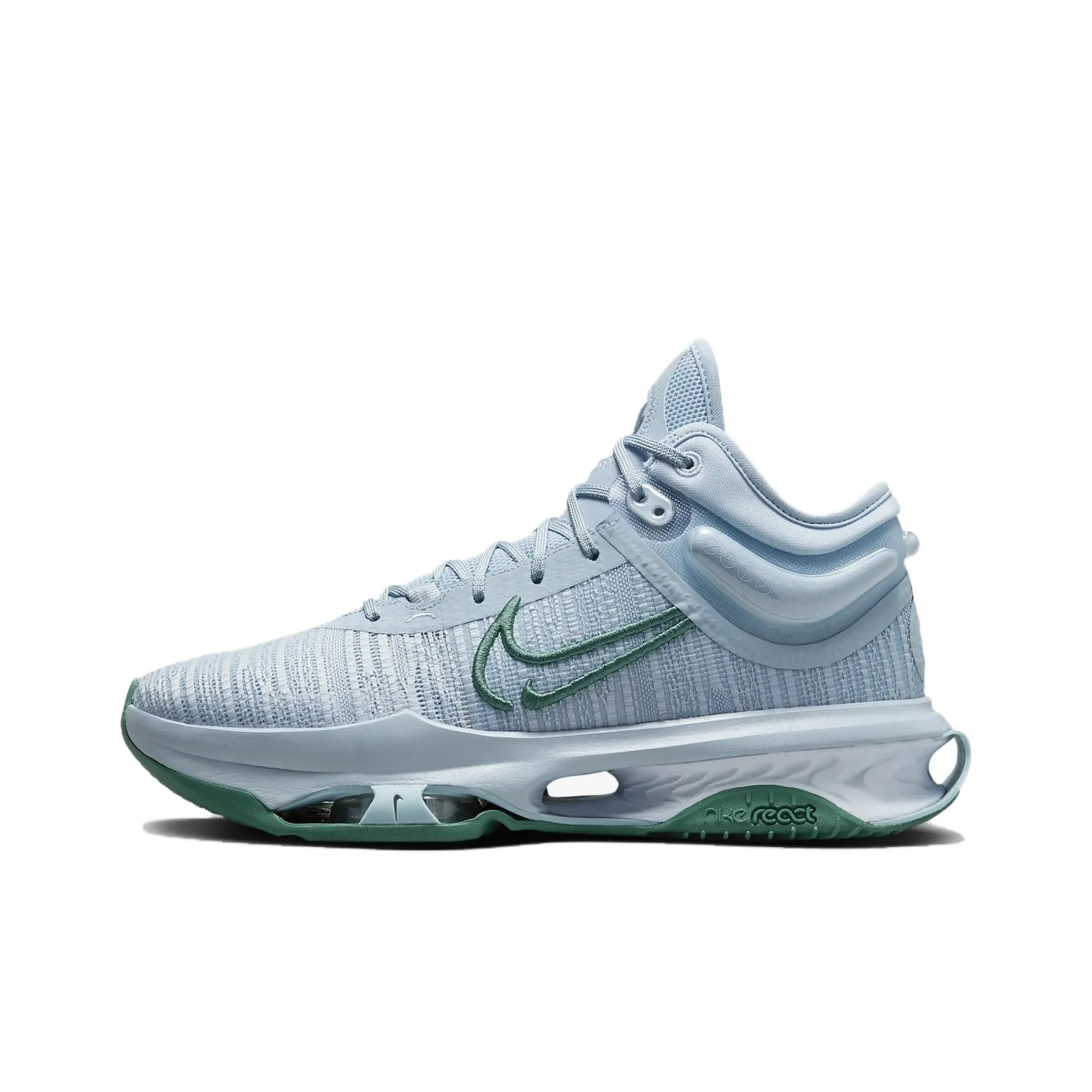 Nike Air Zoom г.T. Jump 2 Амортизация Дышащий Поддерживающий MID Топ Баскетбольные кроссовки Унисекс Синий Зеленый