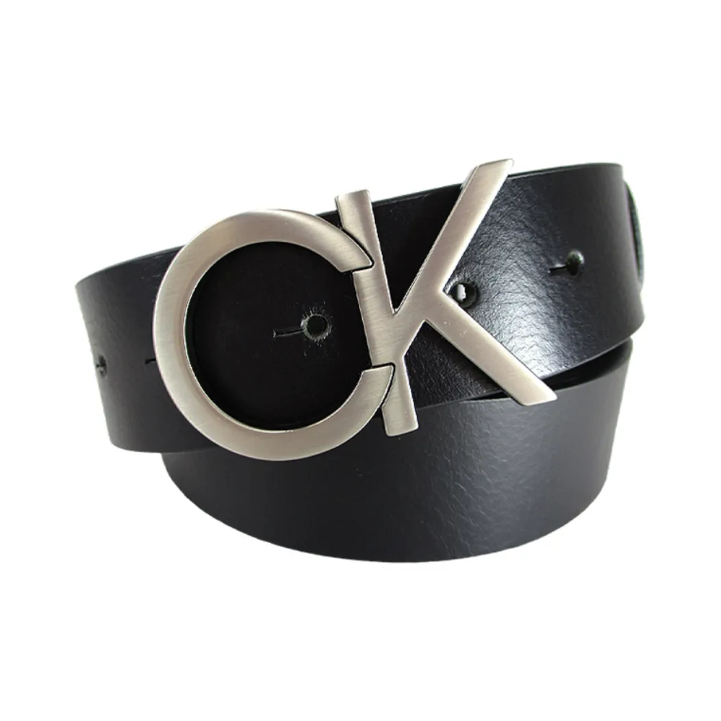 CK Calvin Klein Логотип Emblem плавная пряжка кожаные ремни мужской черный ширина 3,5 см