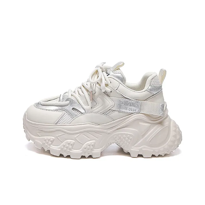 WOOS BOBO Cushioning Breathable Lightweight Height Increasing Low Top Chunky Sneakers Women's
