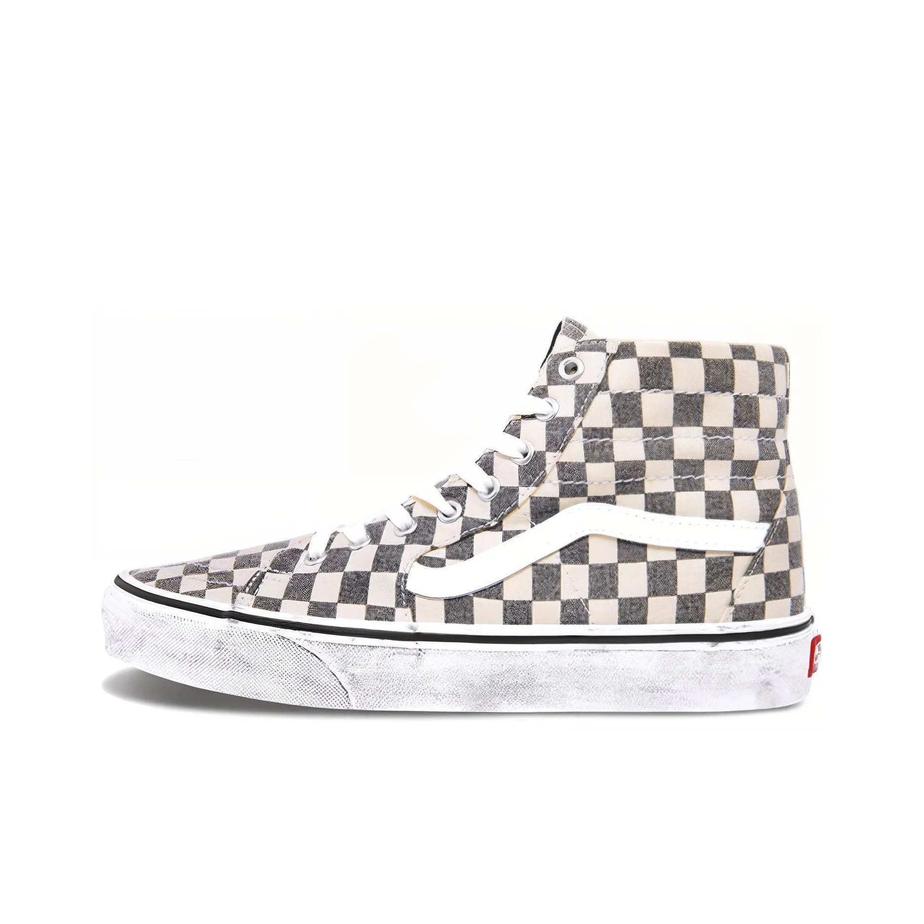 Vans Sk8 Hi Tapered Washed Asphalt True White Checkerboard