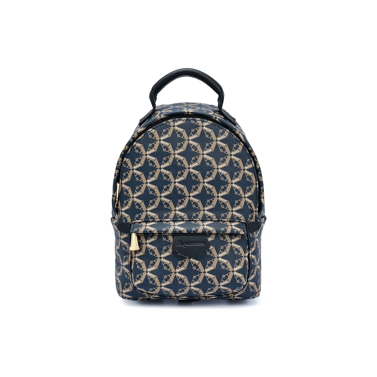 AQUASCUTUM Рюкзак из крупнозернистой текстуры коровьей кожи маленький женский темно-синий