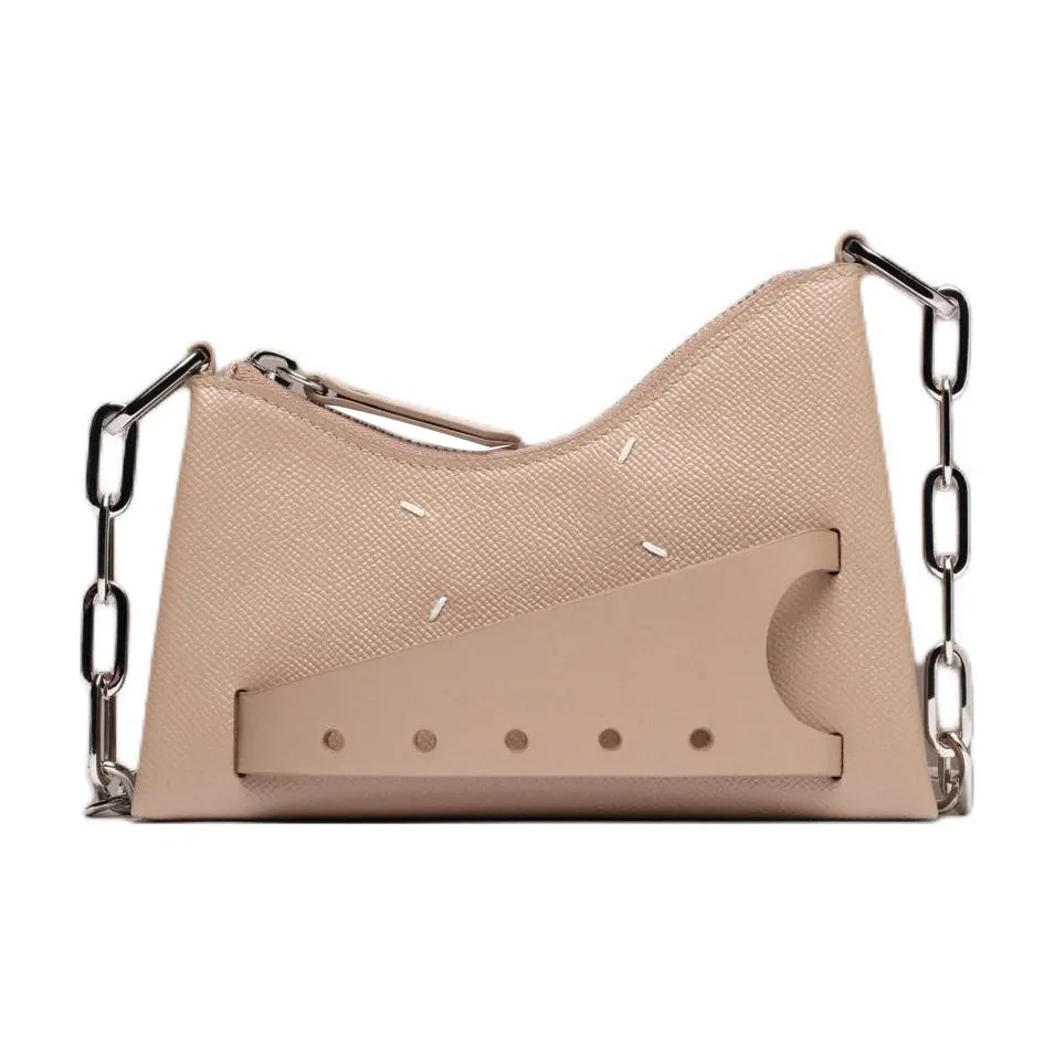 Maison Margiela Mason Maglia Snatched Grained Calfskin Hobo Bag Crossbody Bag Shoulder Bag Women's Brown Mud