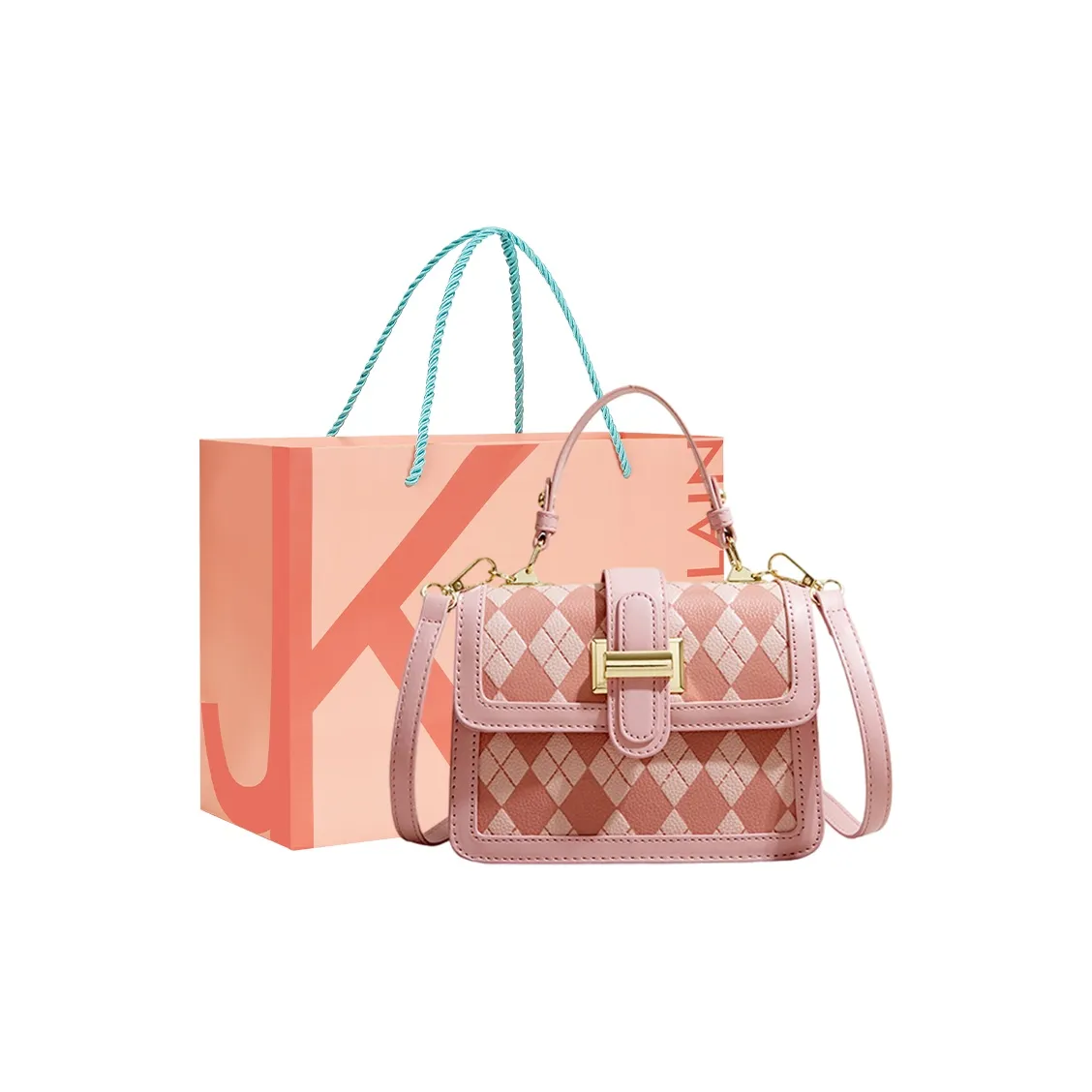 JANE KLAIN PU, Textile Mixture Small Square Bag, Shoulder Bag, Crossbody Bag, Handbag Regular Women's