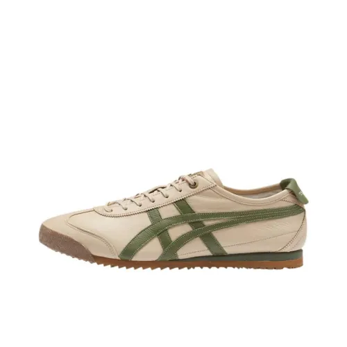 Onitsuka Tiger MEXICO 66 Повседневная обувь Низкий Топ Бежево-зеленый Унисекс
