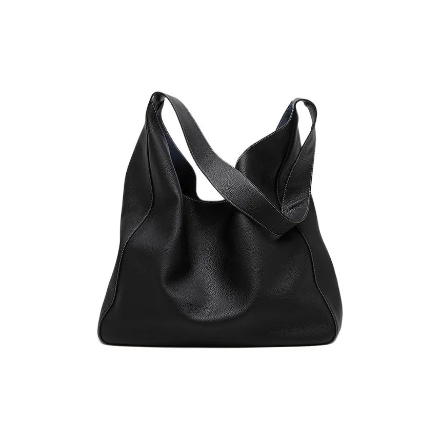 MESCOLATO Сумка Tote из крупнозернистой текстуры коровьей кожи сумка для покупок сумка через плечо большая женская черная