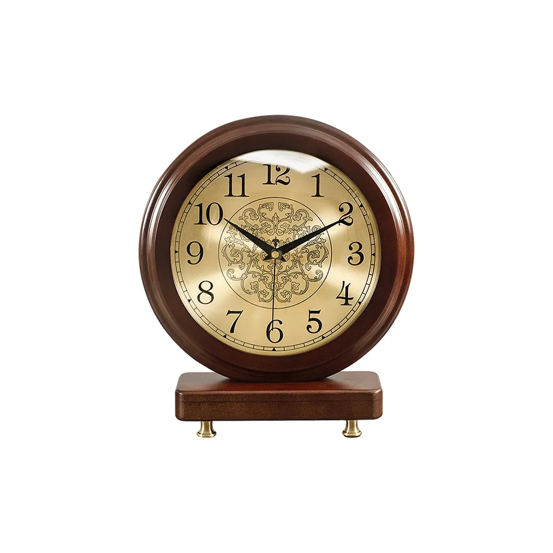 HENSE Кварцевый механизм деревянный корпус настольные часы унисекс золотой циферблат модель HD275