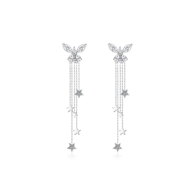 Asia Star Серьги из стерлингового серебра 925 пробы с цирконием женские