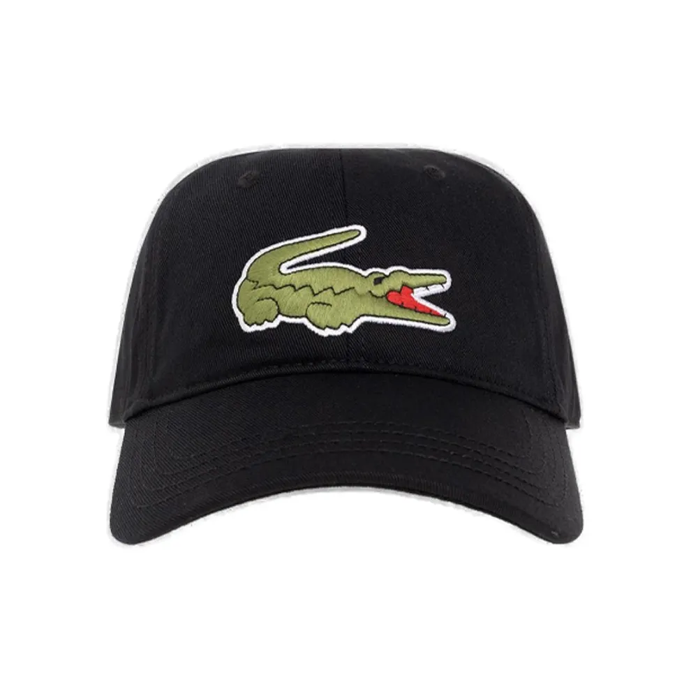 Кепки из хлопка с логотипом LACOSTE унисекс черный