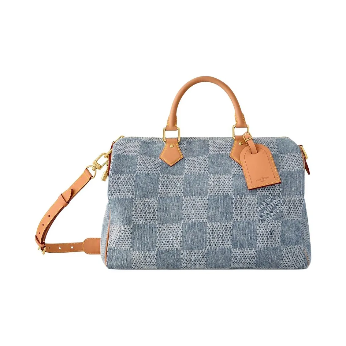 LOUIS VUITTON Speedy 40 Bandouliere Damier Denim 3D Blue Denim