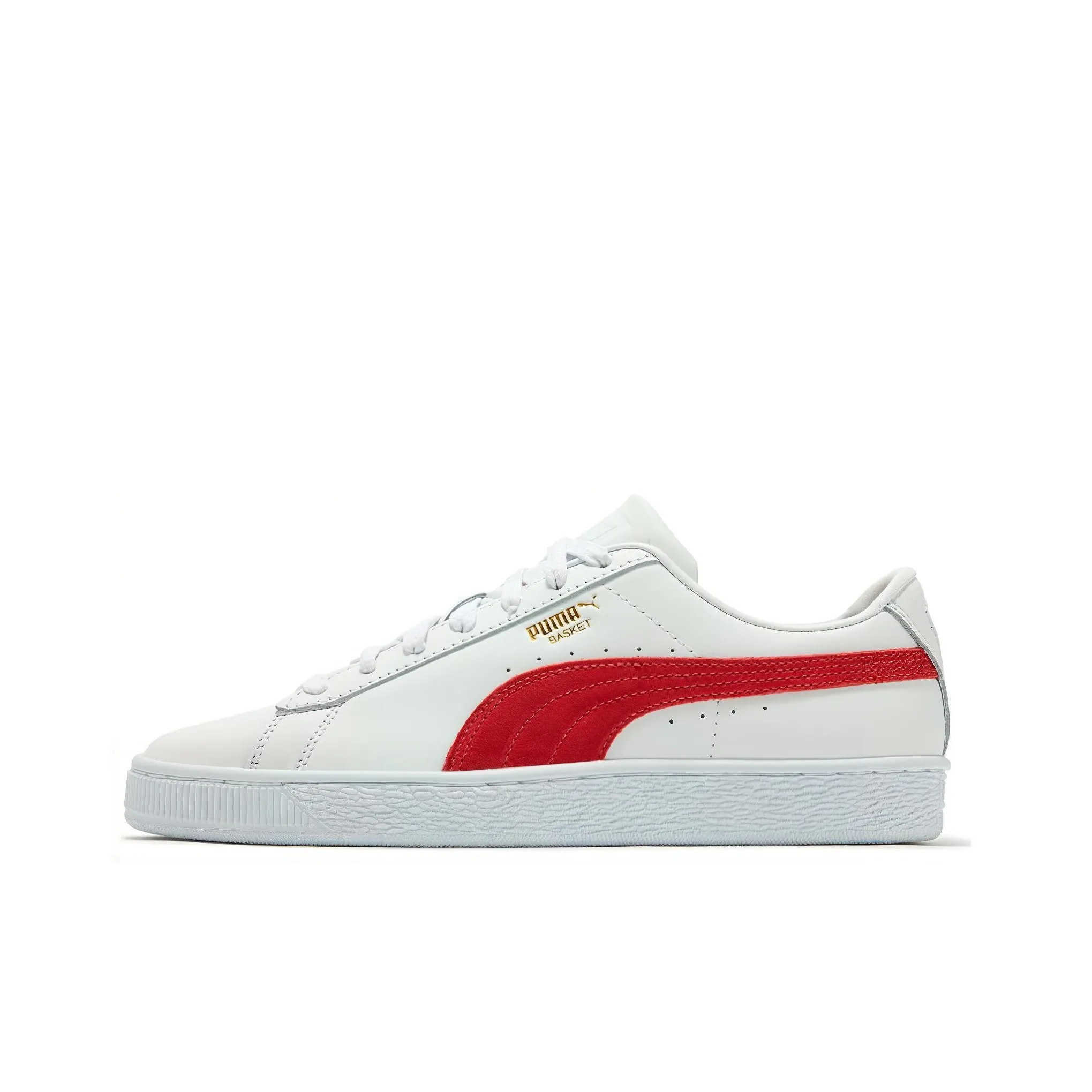 PUMA Basket Classic 75Y Low Top Skateboard Shoes Unisex White Red