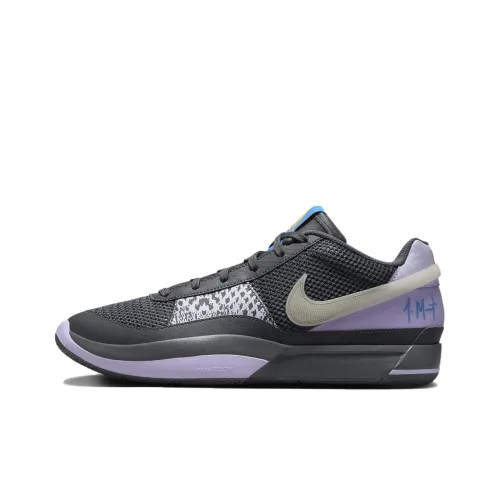 NIKE Ja 1 Баскетбольные кроссовки Низкие Серо-фиолетовые Сине-оранжевые Мужские