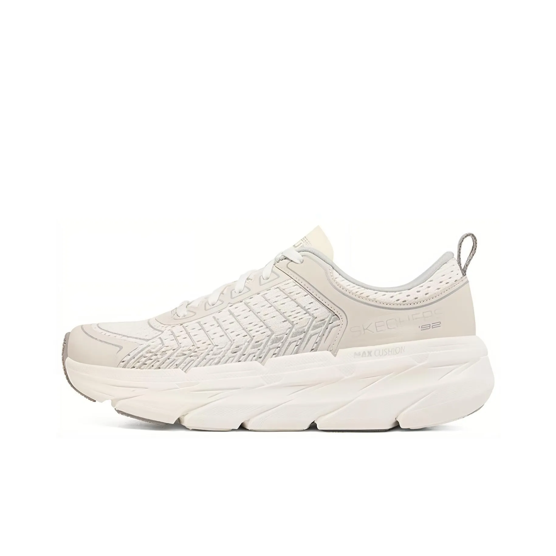 Skechers Max Cushioning Premier Low Top Running Shoes White/Grey Women's