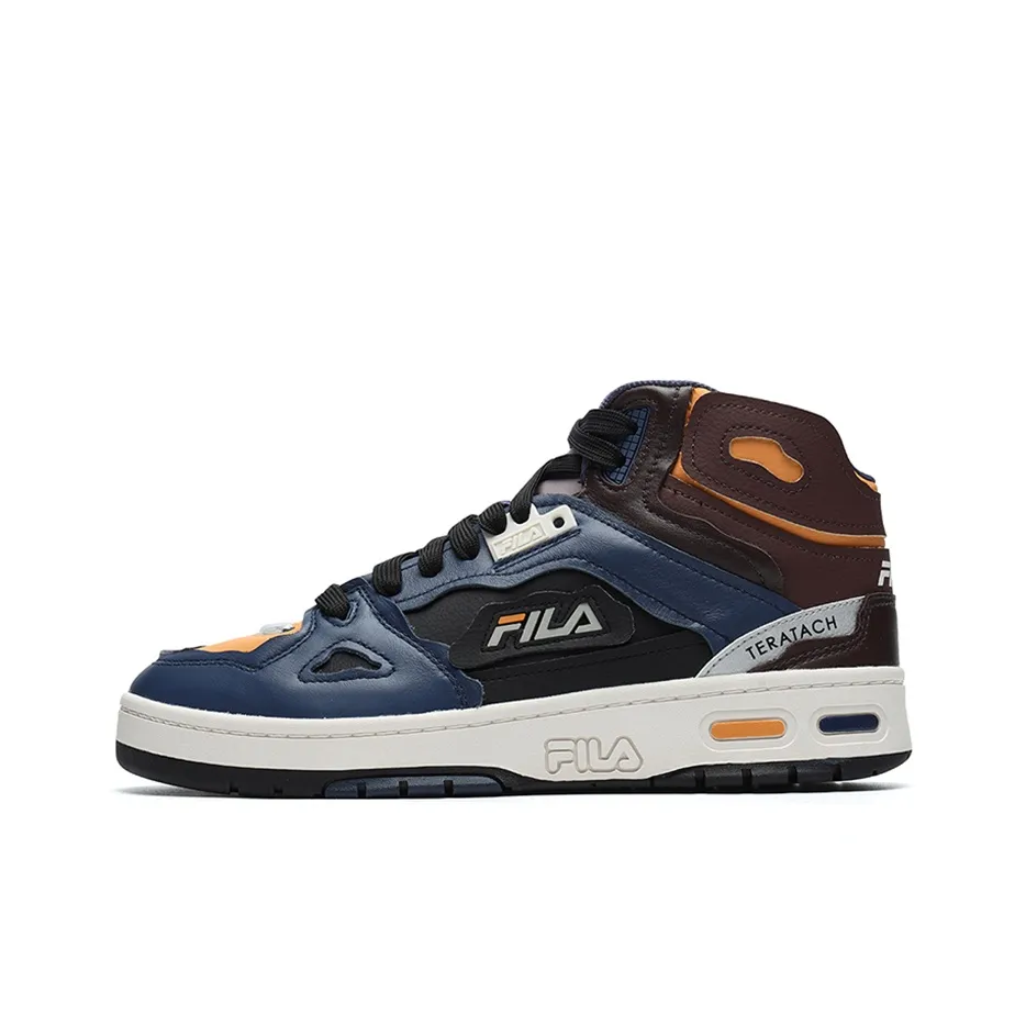 FILA FUSION Teratach Амортизация Износостойкий MID Топ Винтажные баскетбольные кроссовки Мужской Sargasso Sea Черный