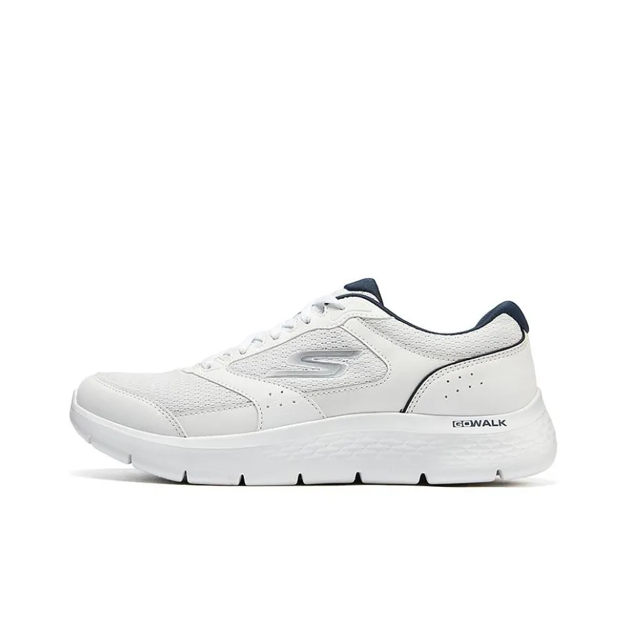 Skechers Go Walk Fle Low Top Casual Shoes Men's White Blue