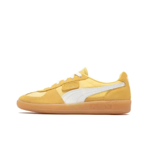 PUMA Palermo Кроссовки для скейтбординга Низкие Светло-желтые/Белые/Золотые Унисекс