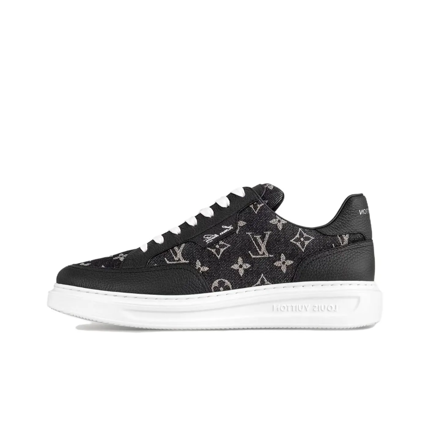 LOUIS VUITTON Beverly Hills Low Top Skateboard Shoes Men's Black