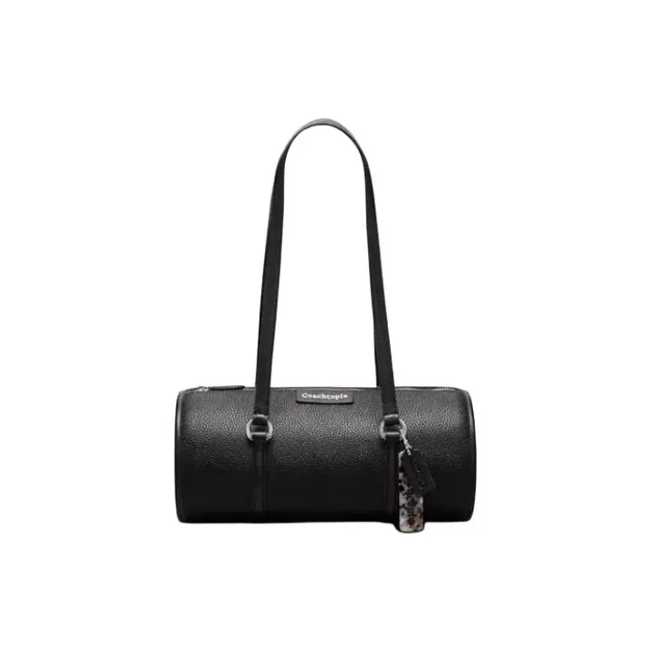 Coachtopia Pebble Leather Shoulder Bag Crossbody Bag Women's Black