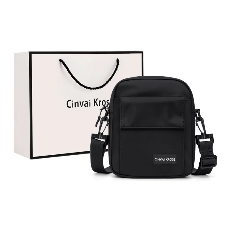 CinvaiKrose Ткань Сумка через плечо Городской техвир Курьерская сумка Сумка на плечо Маленький Мужской Черный