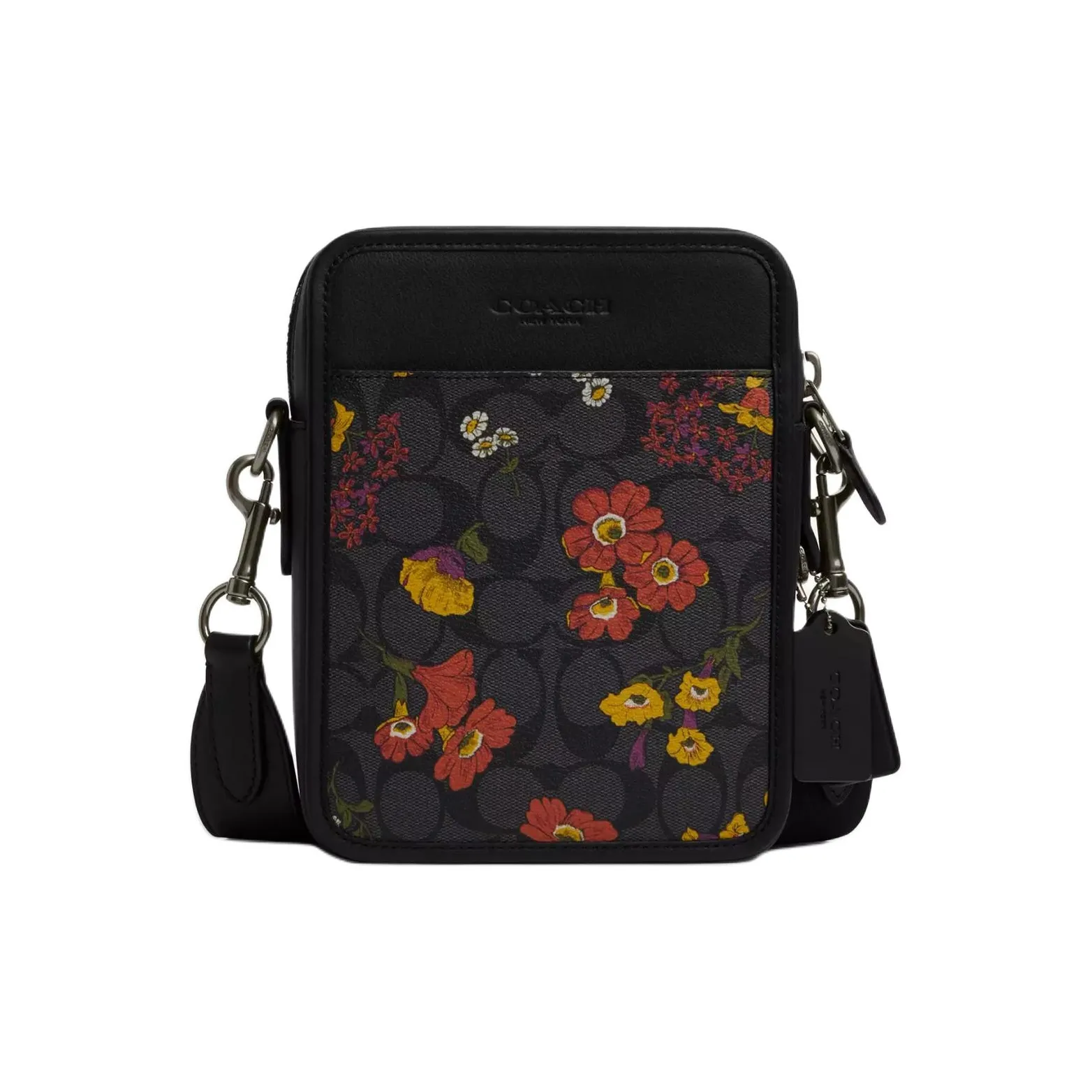 COACH Sullivan ICONIC Холст с Гладкой Телячьей Кожей Сумка через плечо Маленькая Женская Бронза и Угольно-Серый