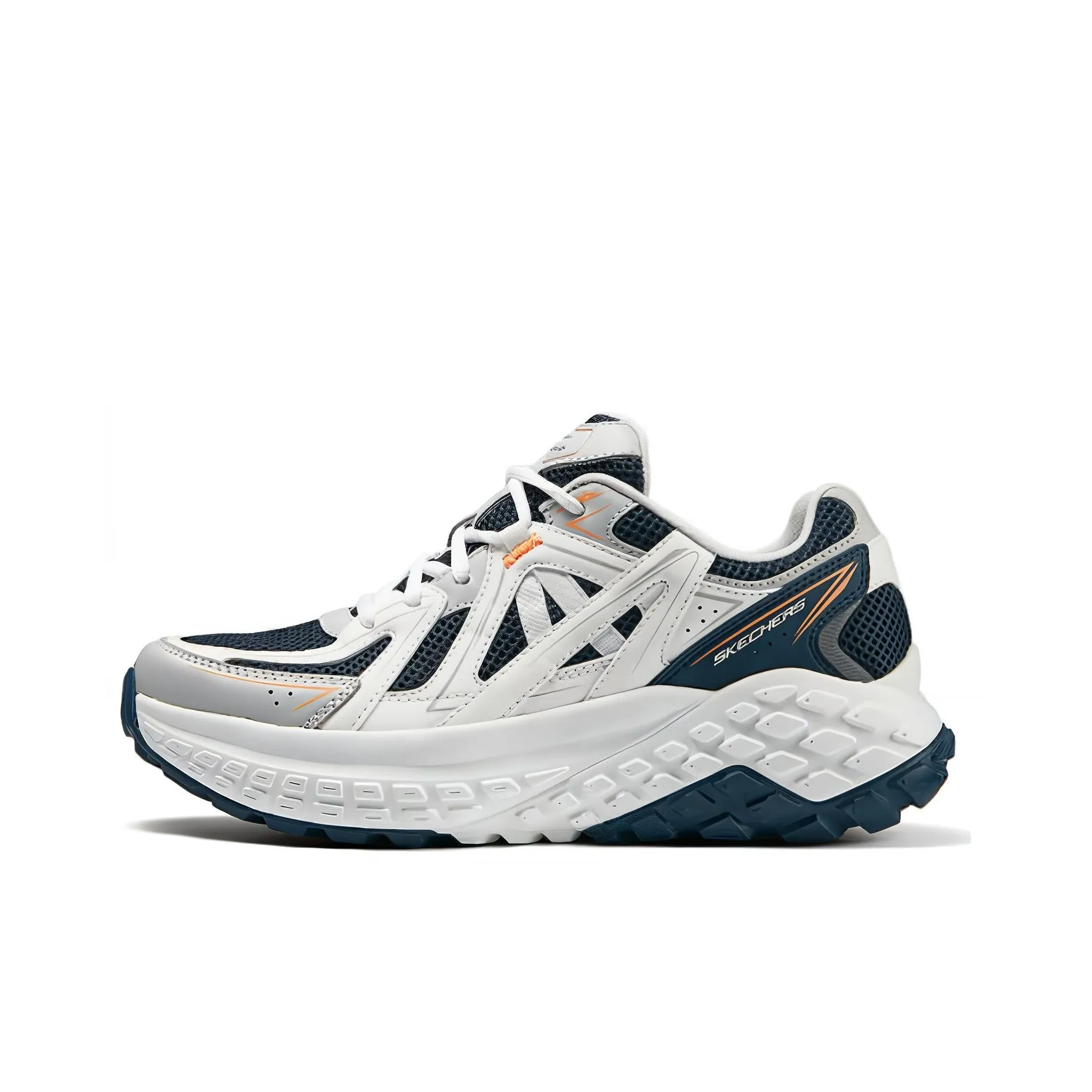 Skechers Sport Durable Breathable Low Top Casual Running Shoes Men's White Blue