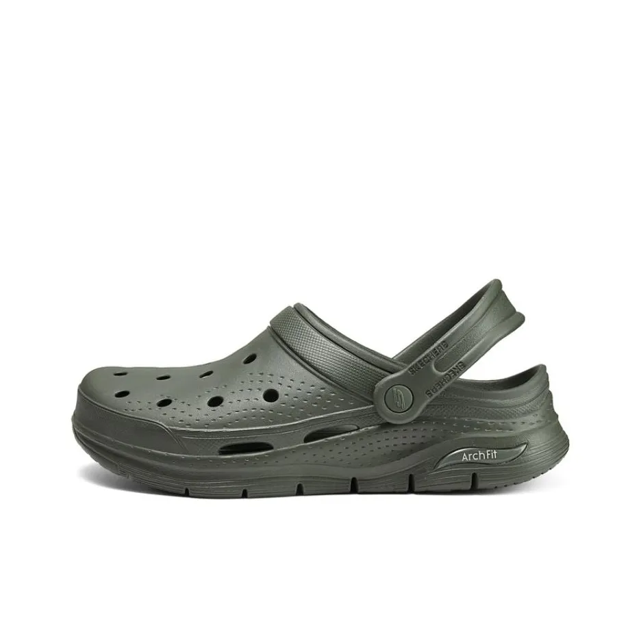 Skechers Arch Fit Valiant Clogs Men's Olive Green
