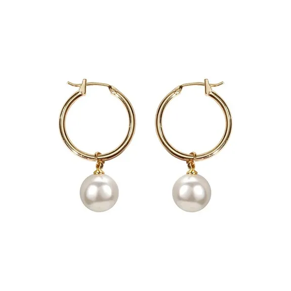 NATURALLYJOJO Круглые Искусственные Жемчужные Серьги Женские Белые Серые