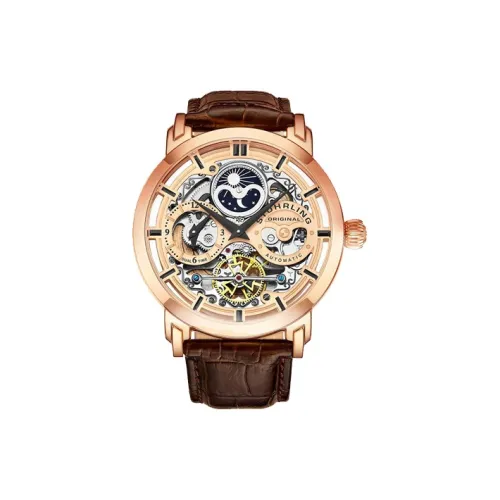 STUHRLING Автоматический Механический Movement Мужские Anatol 371 Series Часы 47 мм Розово-золотые