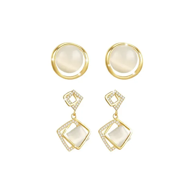 QIMEILA Медный сплав Серьги-кольца 2 штуки женский комплект