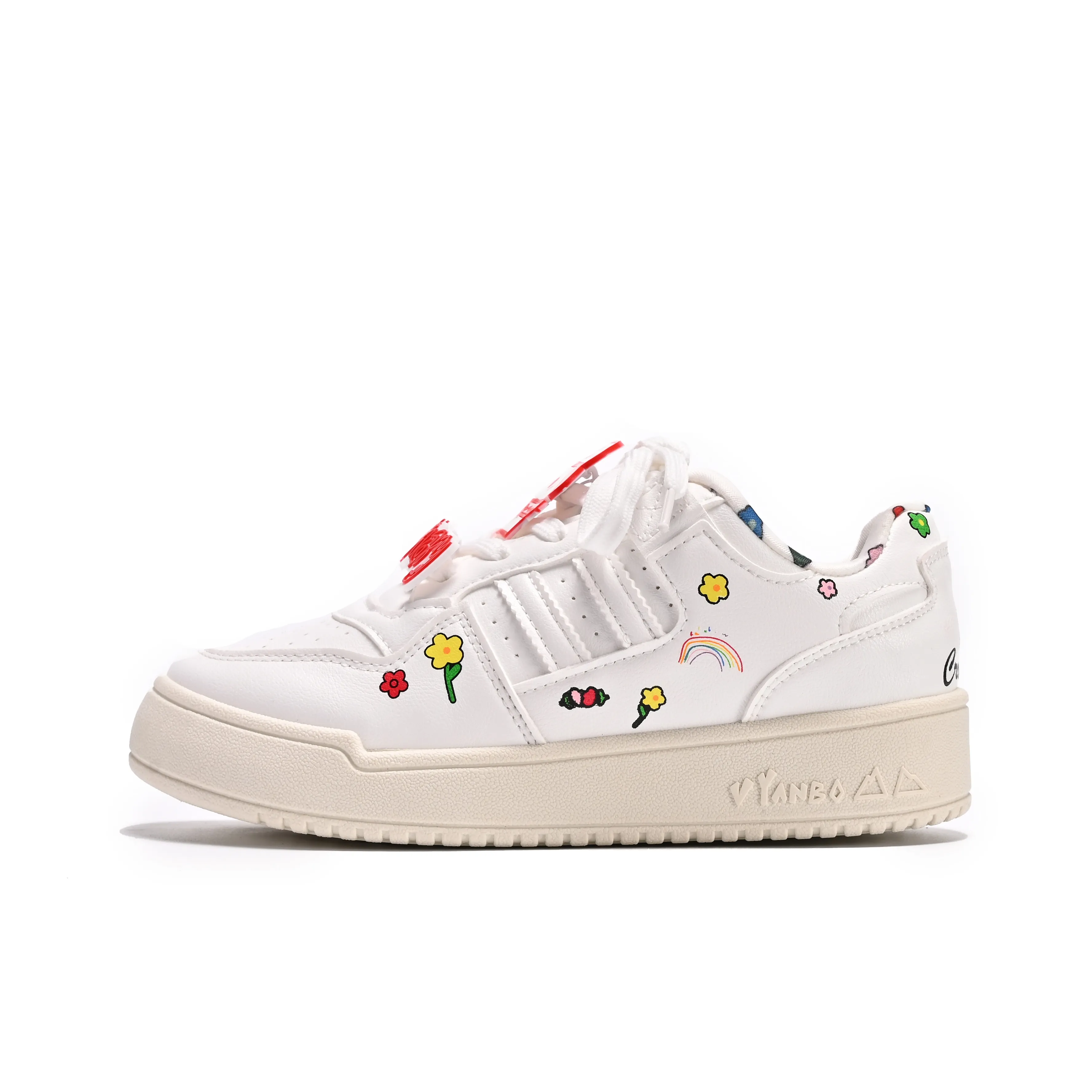 Crocodile Anti-Slip And Wear-Resistant Balance Lightweight Height Increasing Low-Top Skateboard Shoes Women's White