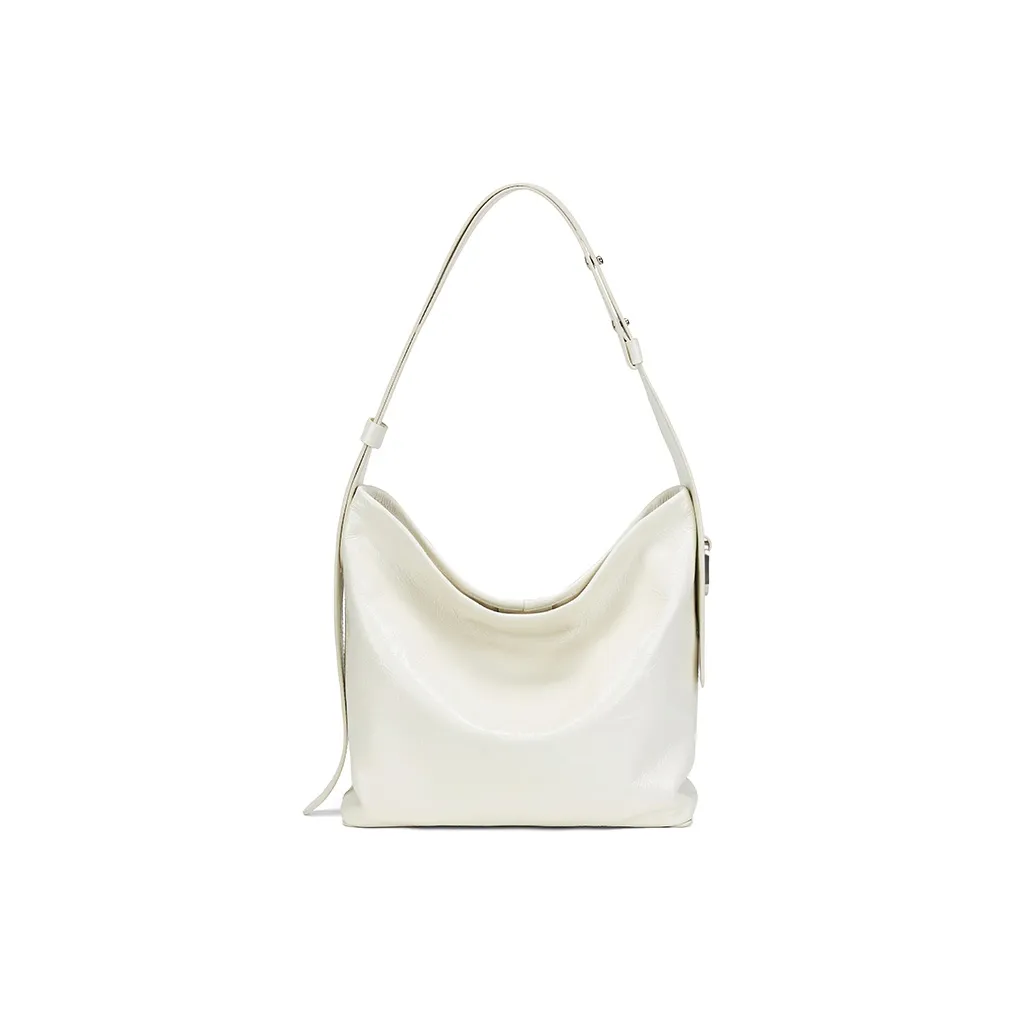 LA FESTIN Cow Leather Shoulder Bag Medium Size Women's Coconut Milk White/Graphite Black/Tea Brown/Turquoise Green