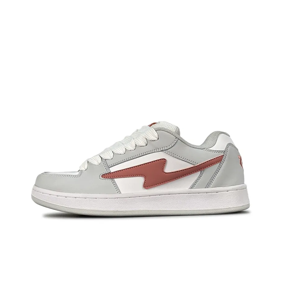 LuzaoT SUPER DRAG Skateboard Shoes Women's Low Top White/Gray/Red
