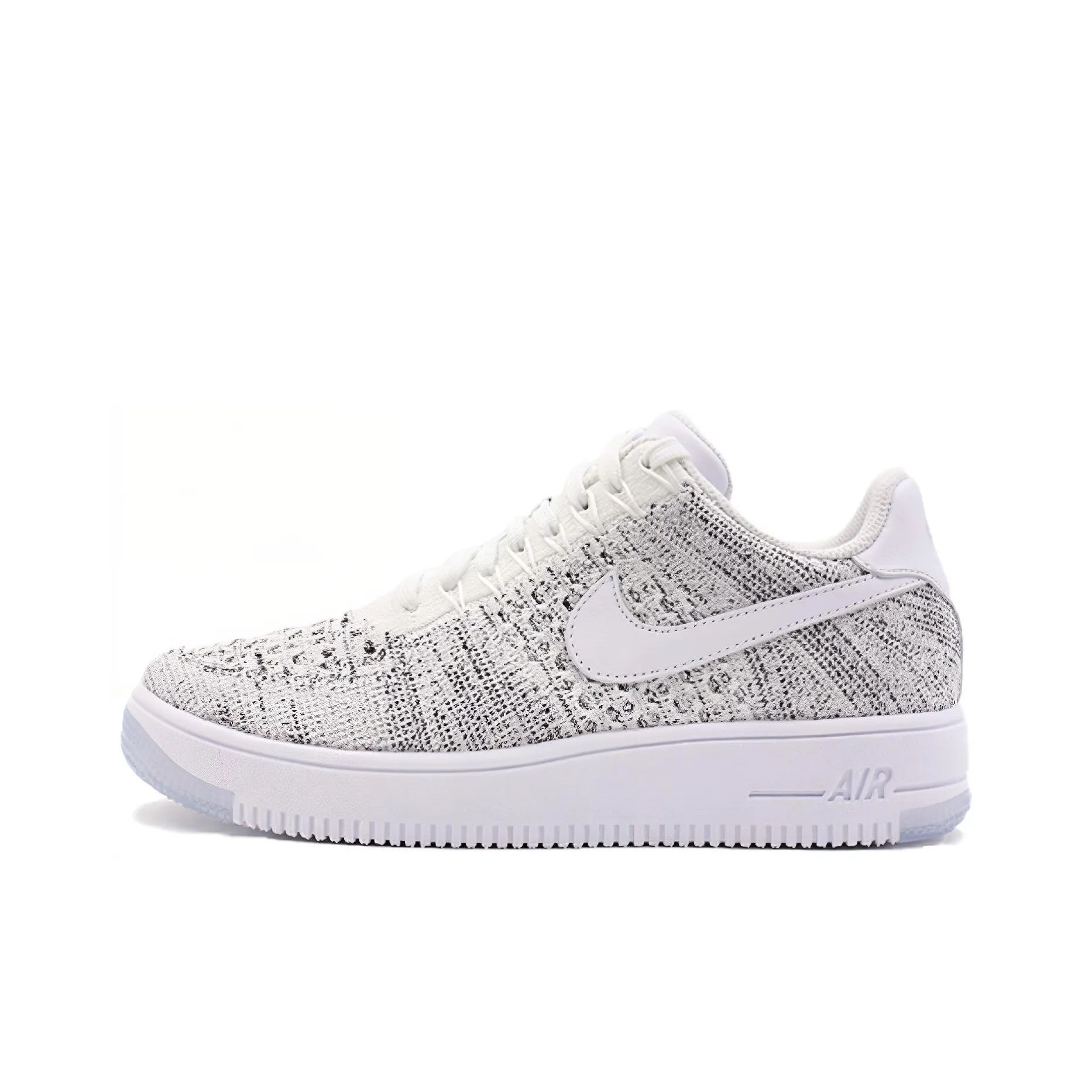 Nike Air FORCE 1 Flyknit Покрытие Противоскользящий Низкий Топ Скейтбординг Кроссовки Женские Белые Серые