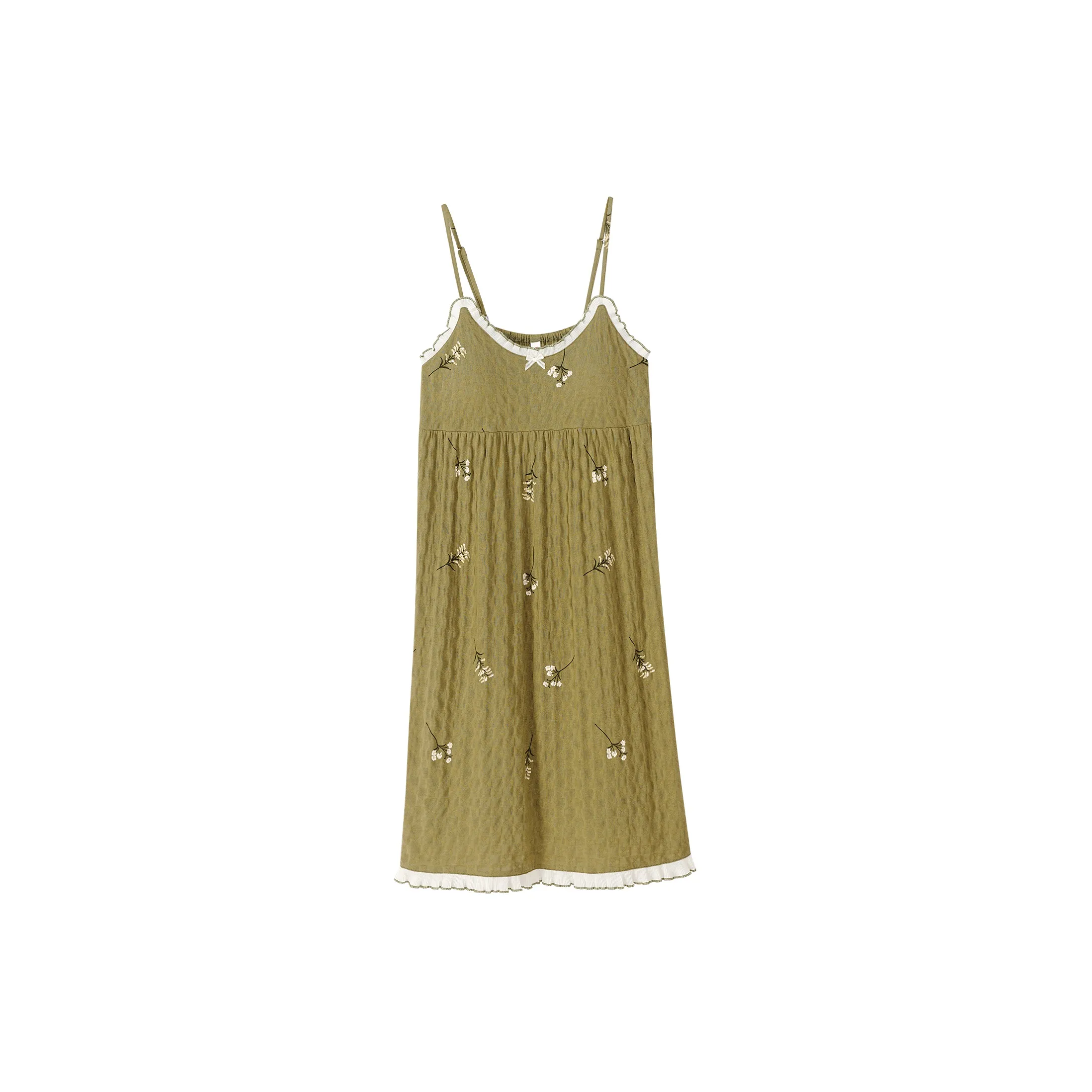 XUANZHITING Nightgown Women's Yellow Green