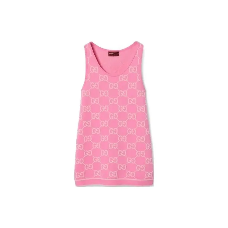 GUCCI SS24 Sleeveless Dress Women's Pink
