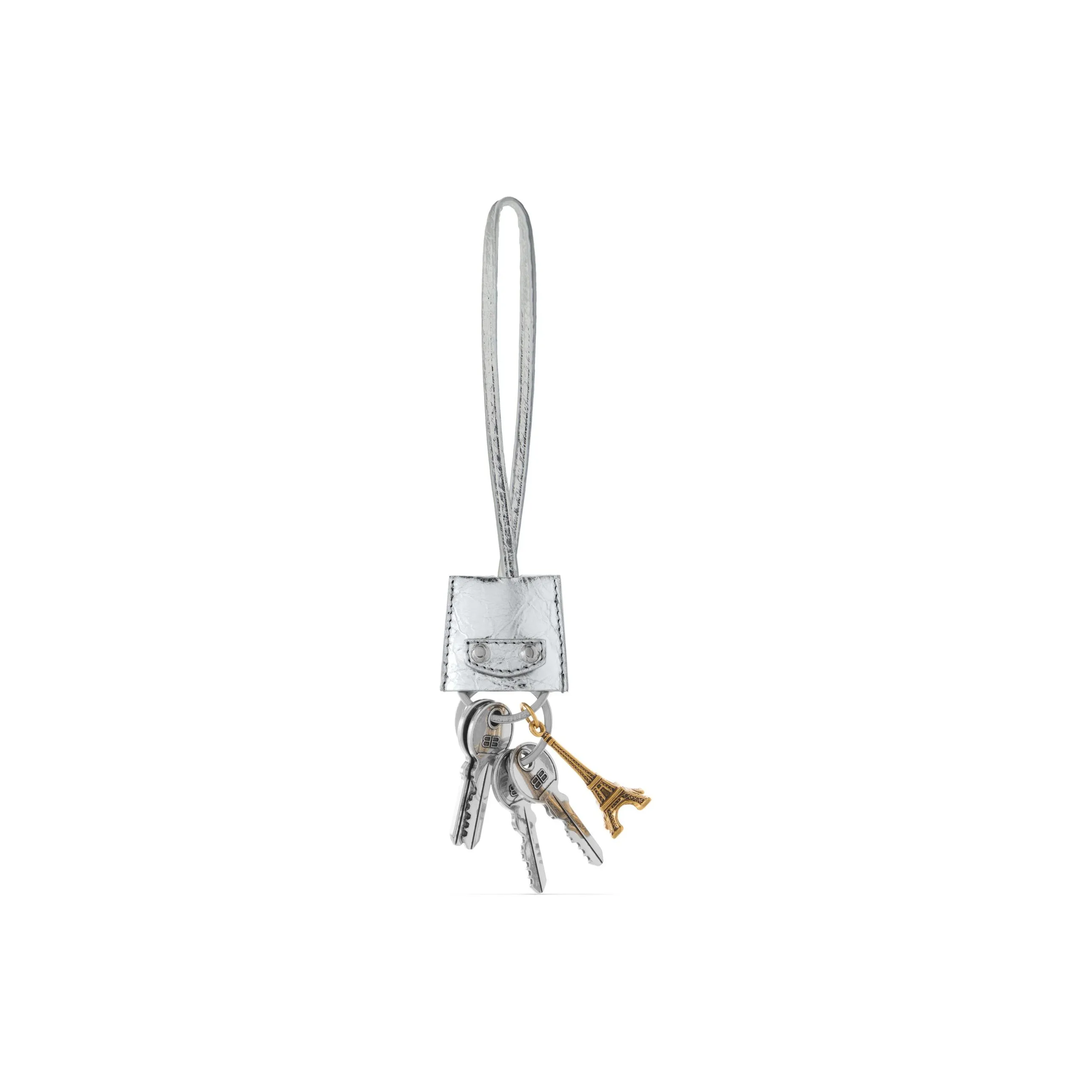 Balenciaga Le City Charm Eiffel Metallized Keychain