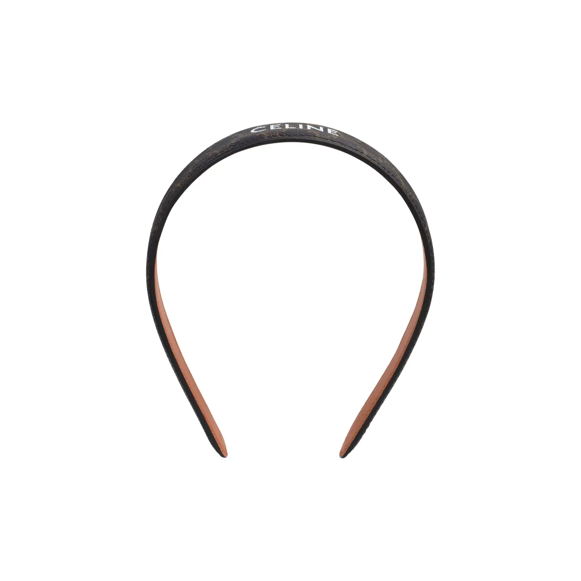 CELINE Canvas Cow Leather Headbands Women's Gold/Tan