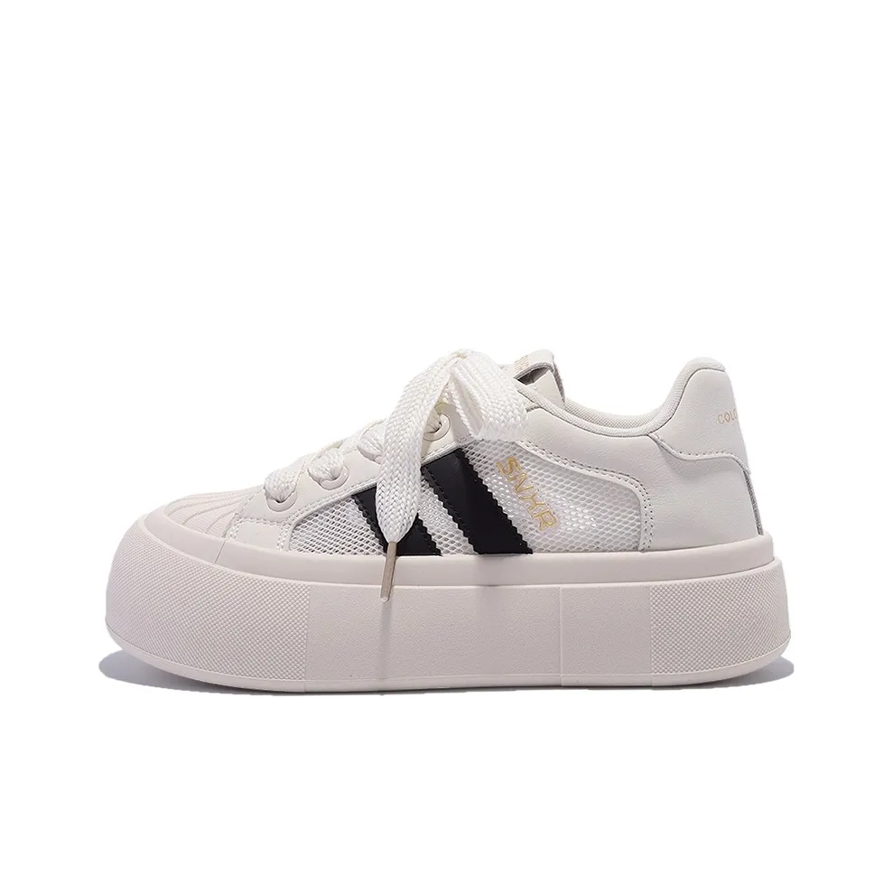 Shen Linsen Slip-Resistant Waterproof Quick-Drying Low-Top Skateboard Shoes Women's Beige Шен Линсен Противоскользящие Водонепроницаемые Быстросохнущие Низкие Кроссовки для Скейтбординга Женские Бежевые