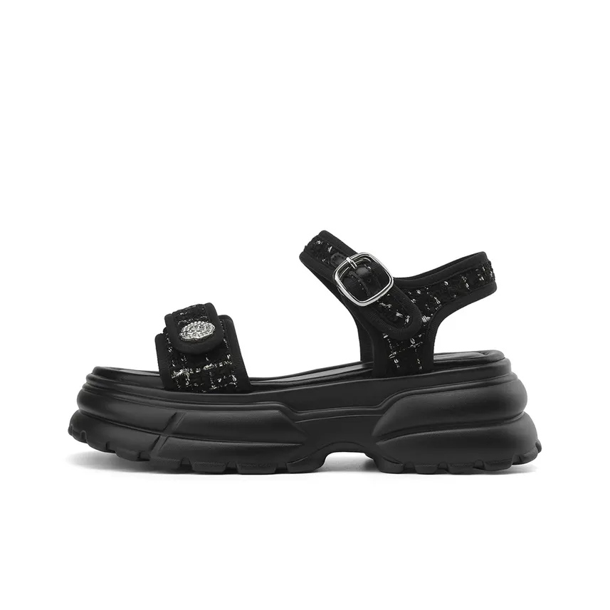 JOSINY Beach Sandals Lacoste Women's Black/Ecru