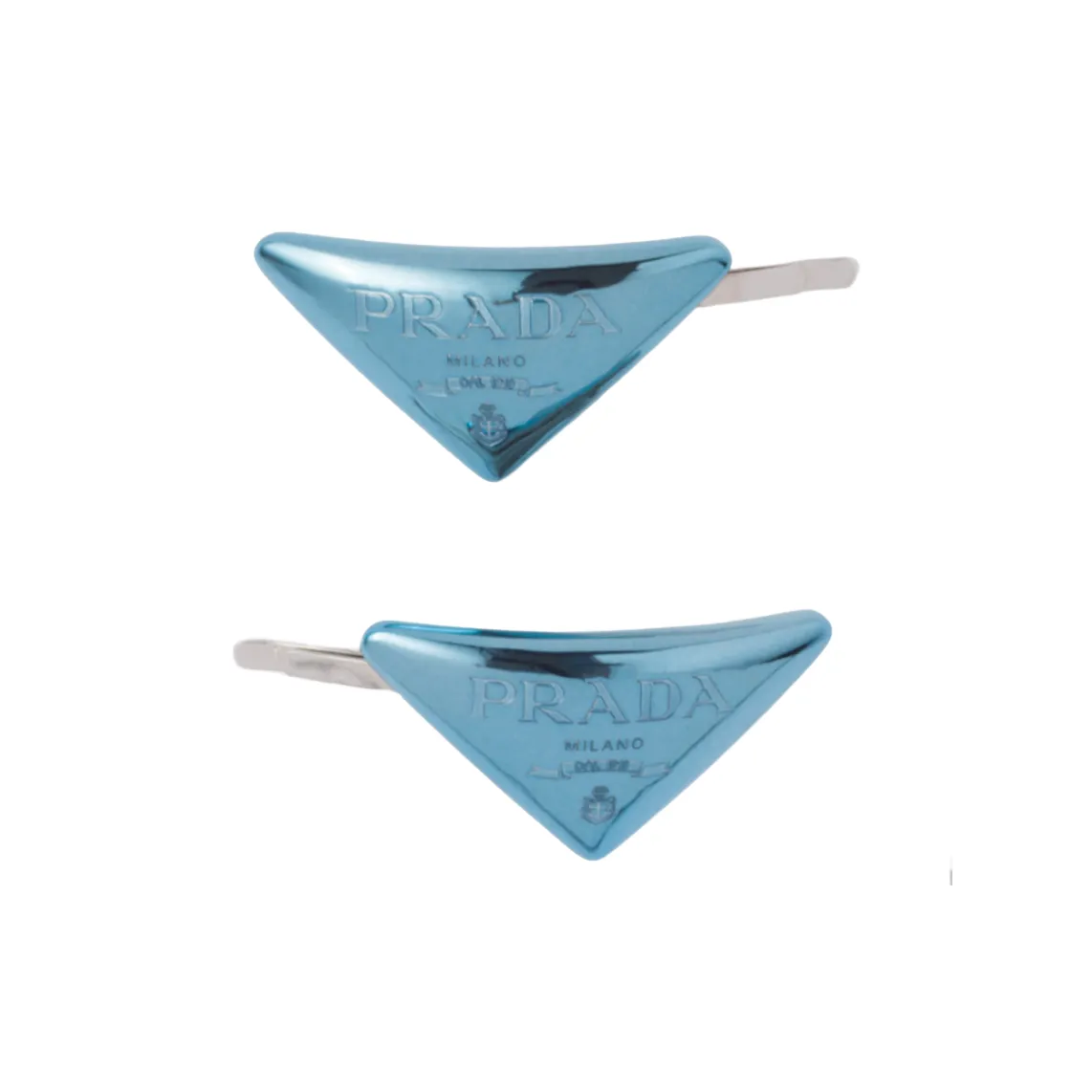 PRADA Металлическая заколка для волос женская синяя