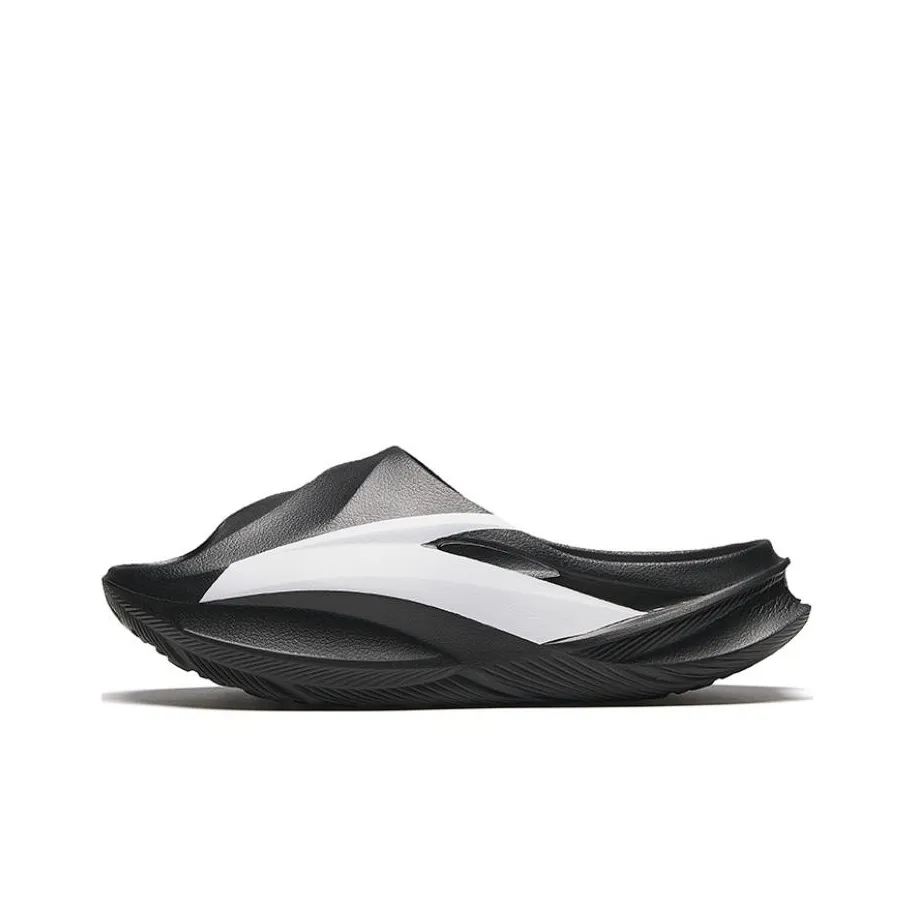 Anta Life Collection Abrasion Resistant Slide Slippers Men's Black White