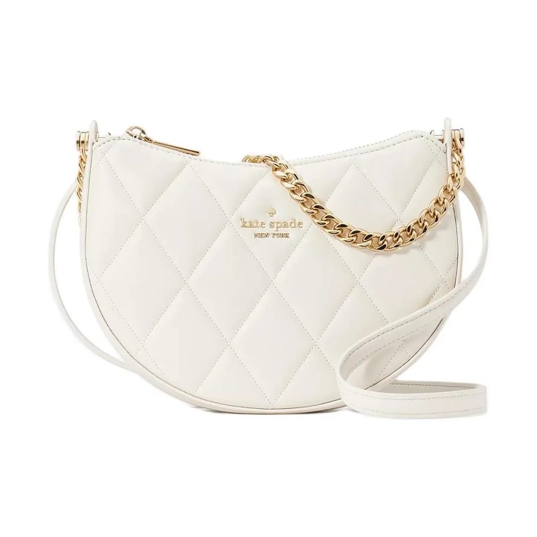 Kate Spade Leather One Shoulder Handbag, Crossbody Bag Women's White