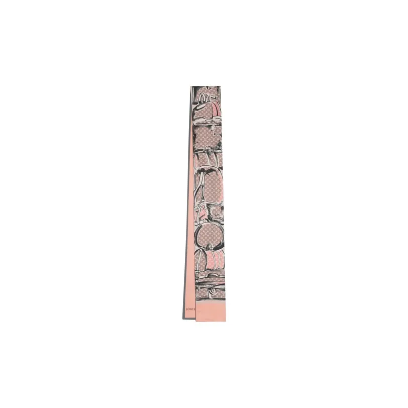 LOUIS VUITTON Silk Hair Bands Unisex Cherry Blossom Pink