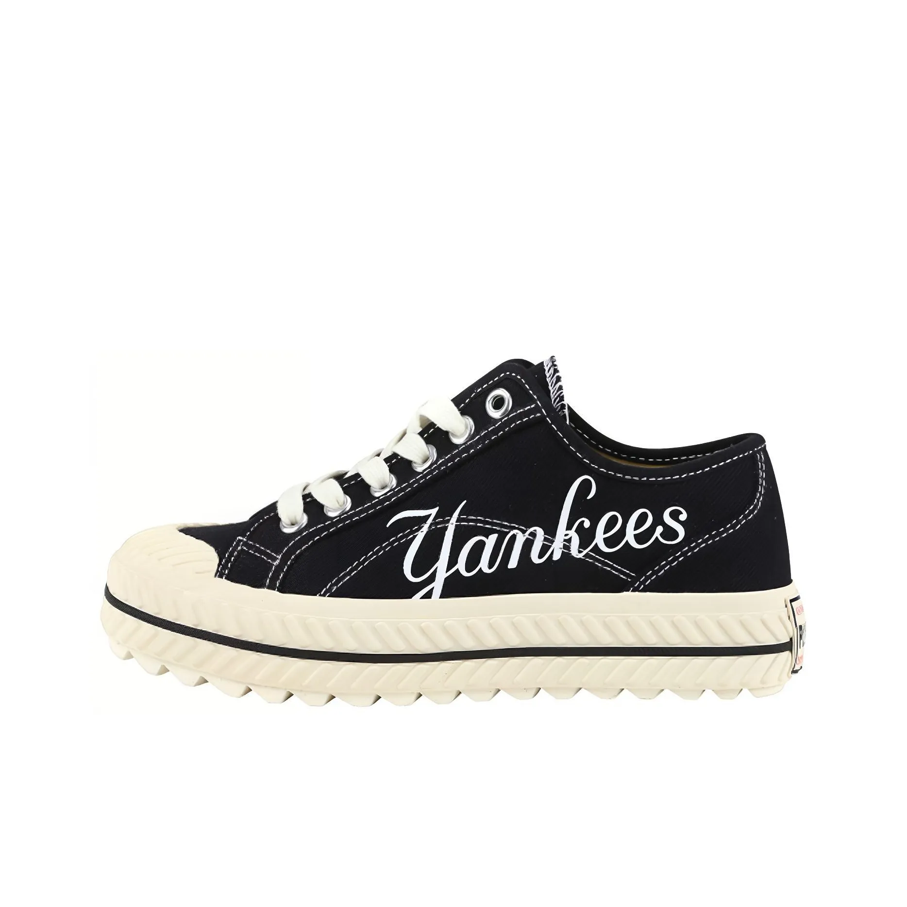 MLB Playball Anti Slip And Wear Resistant Lightweight Low Top Canvas Shoes Unisex Black