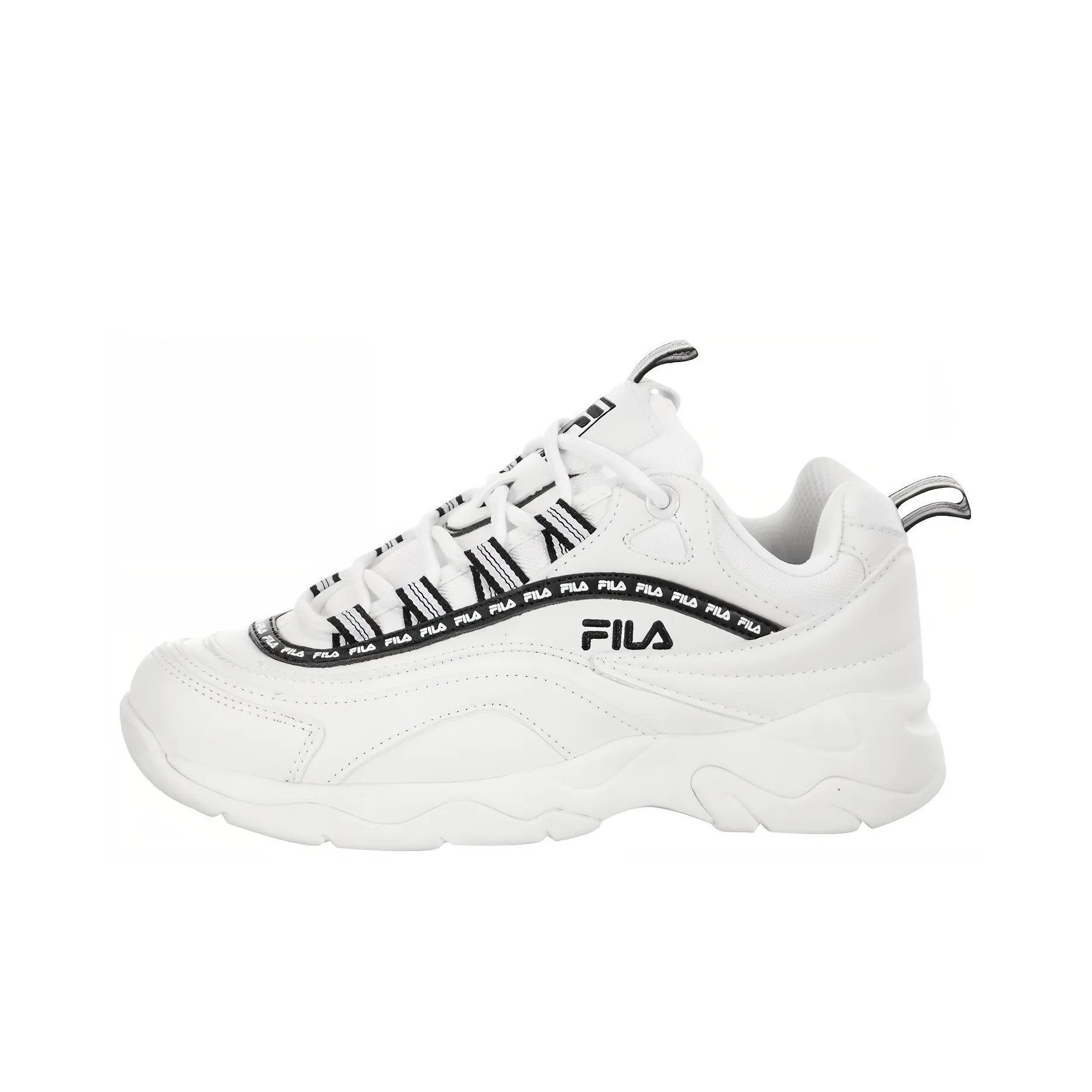 FILA Ray Repeat Low Топ Толстая подошва Кроссовки Женские Черный Белый