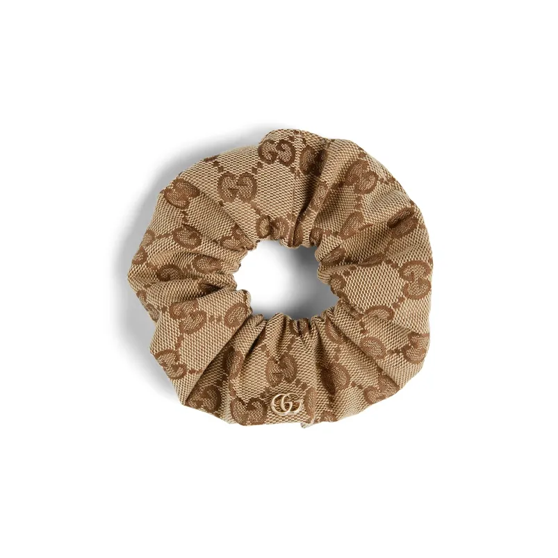 GUCCI Double G Logo Plaque Scrunchy
