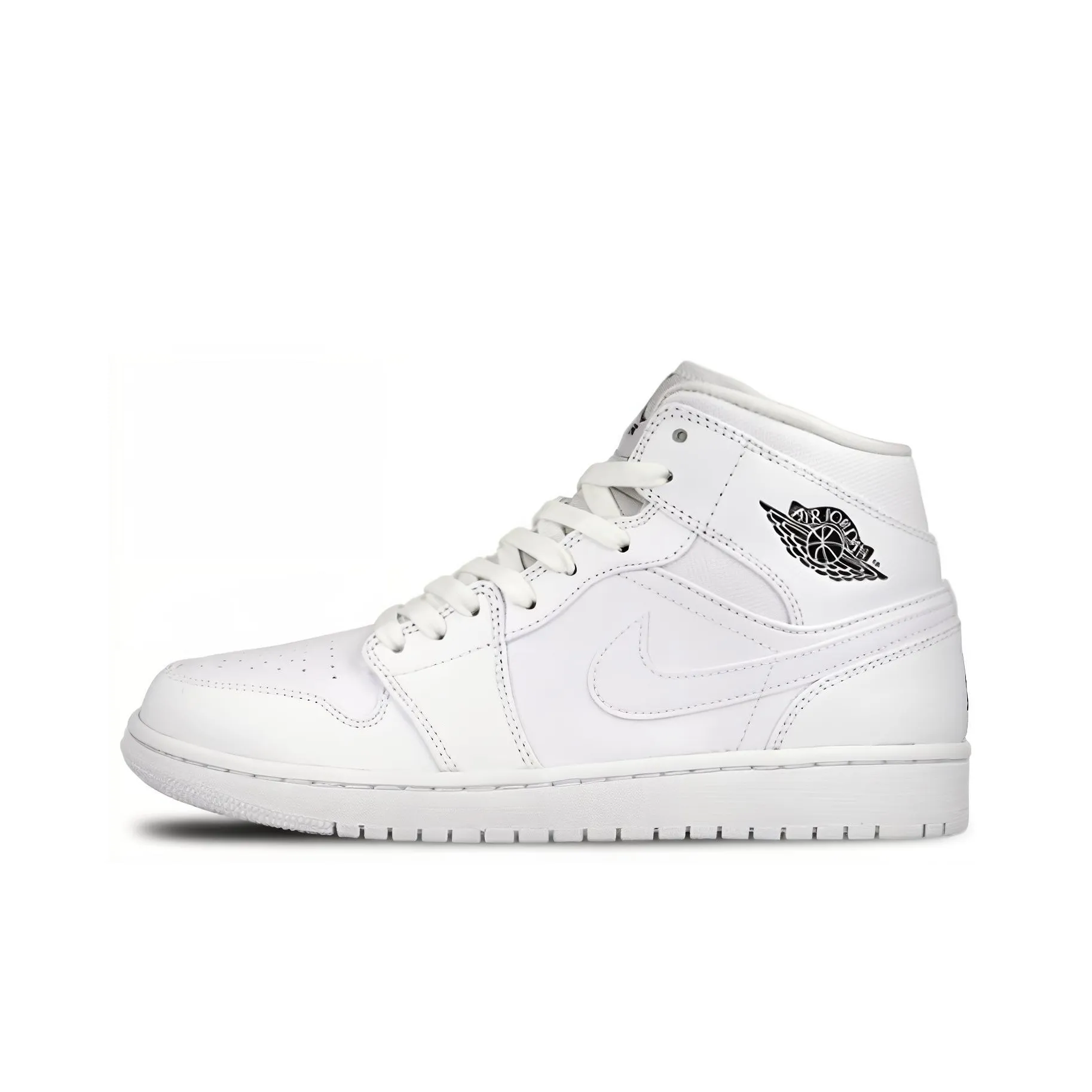 Jordan Air Jordan 1 MID BG Нескользящий Легкий Топ Винтажные Баскетбольные Кроссовки Женские Белые