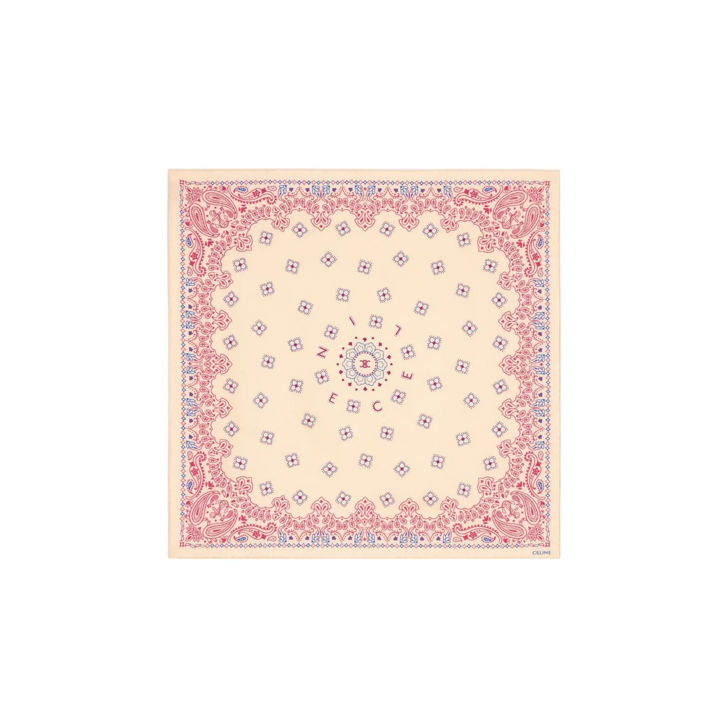 CELINE Bandana In Americana Silk Twill Paille
