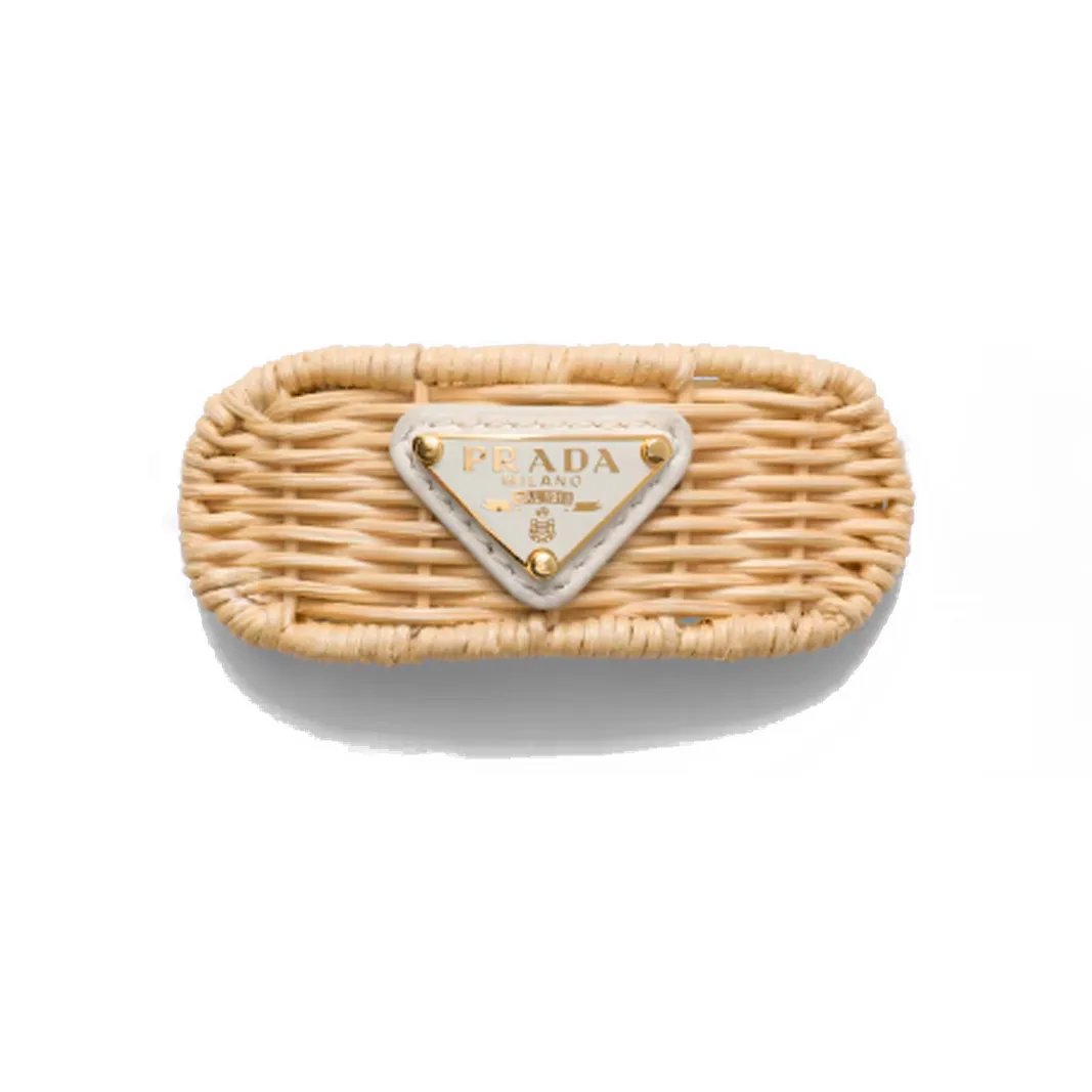 PRADA Triangle Logo Plaque Hair Clip