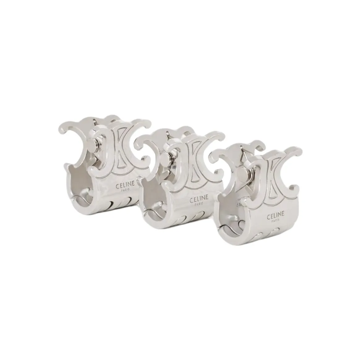 CELINE Brass Hair Clips Women's