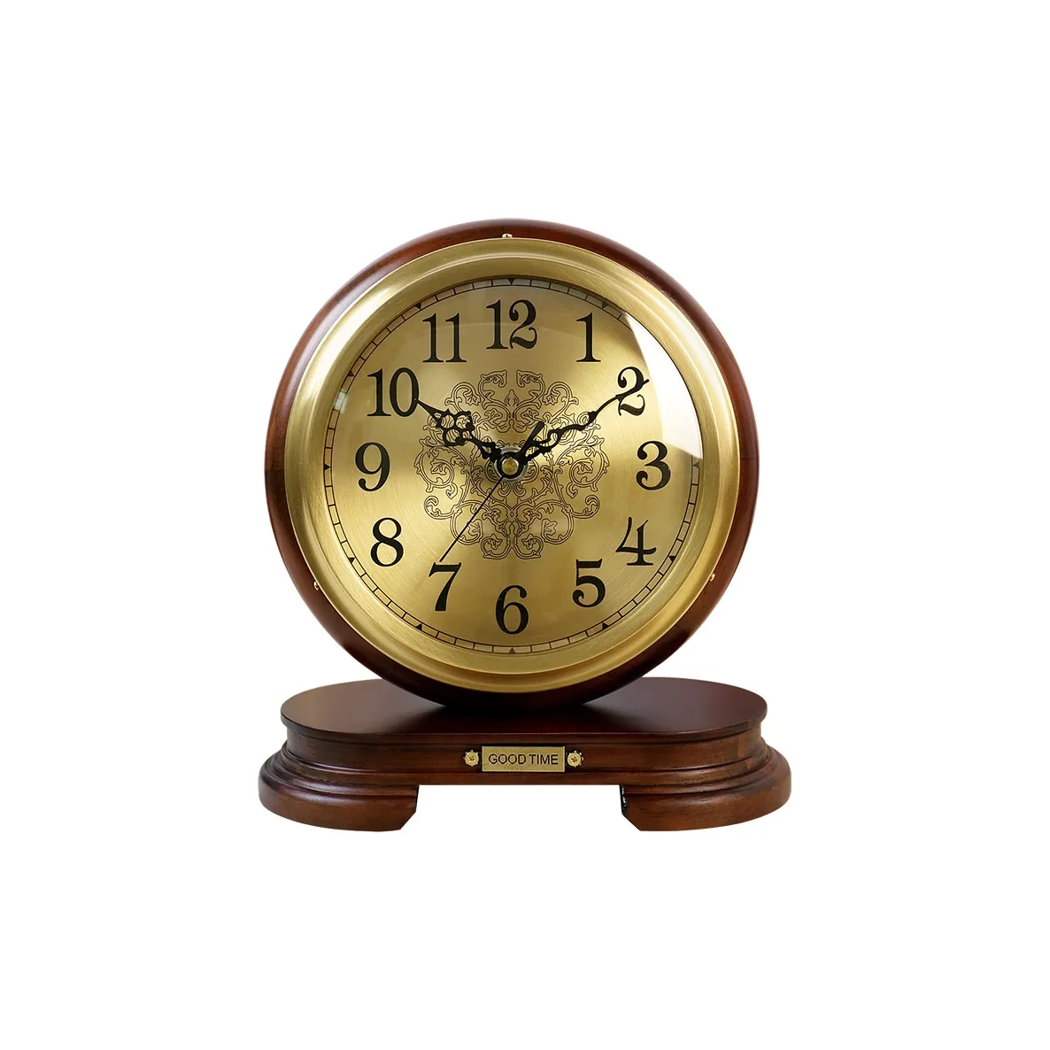 HENSE Кварцевый механизм настольные часы из массива дерева унисекс золотой циферблат модель HD523